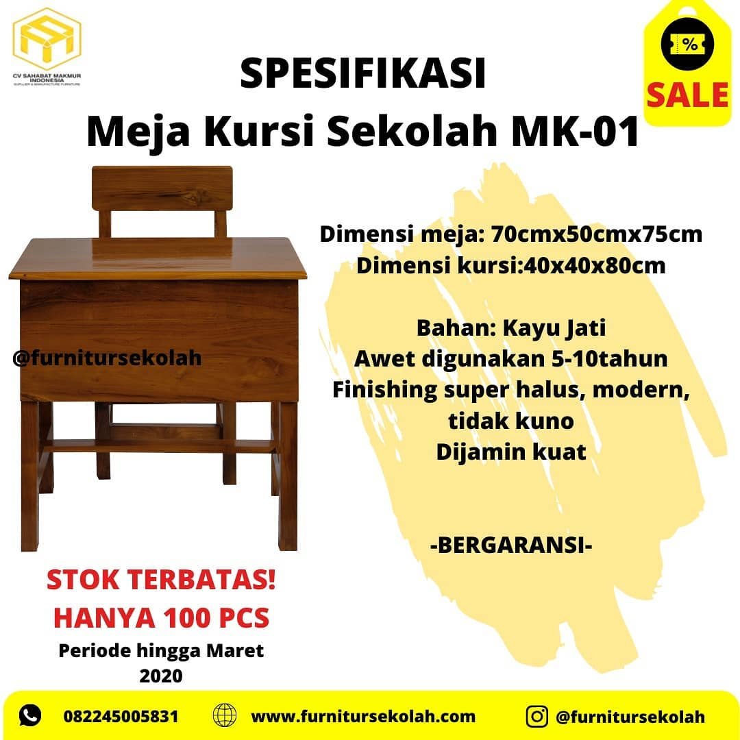 spesifikasi meja kursi sekolah mk 1