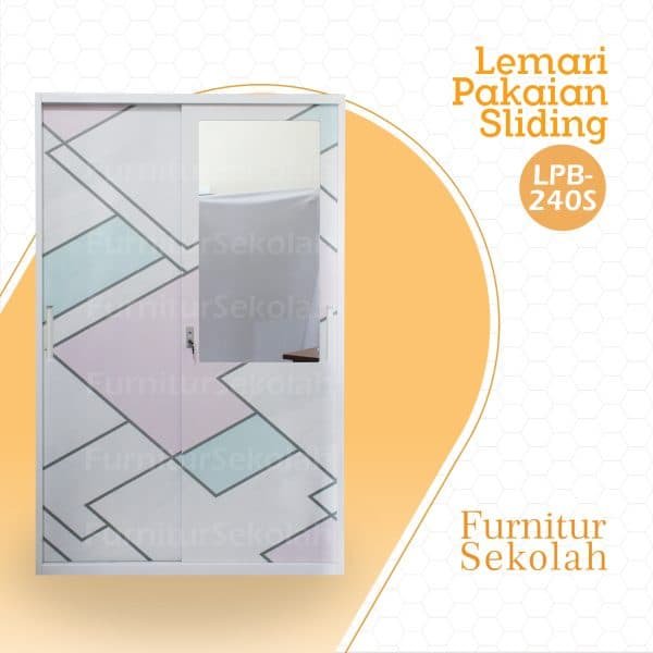 LPB-240S fs Lemari Pakaian Besi Sliding LPB-240S