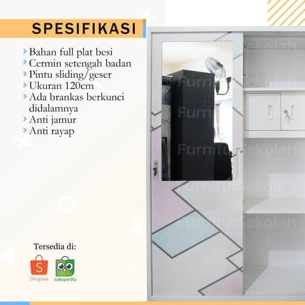 spesifikasi LPB-240S fs Lemari Pakaian Besi Sliding LPB-240S