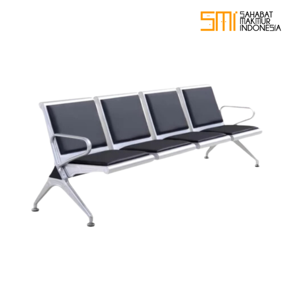 Kursi Tunggu Besi 4 Seat Busa Sandaran
